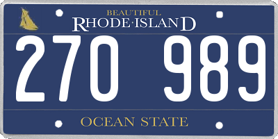 RI license plate 270989