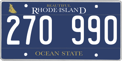 RI license plate 270990