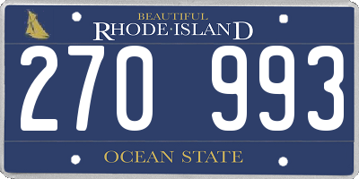 RI license plate 270993