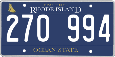 RI license plate 270994