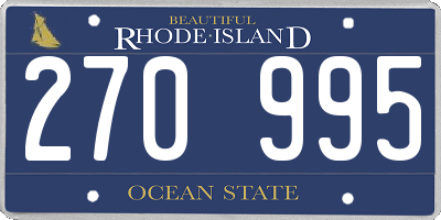 RI license plate 270995