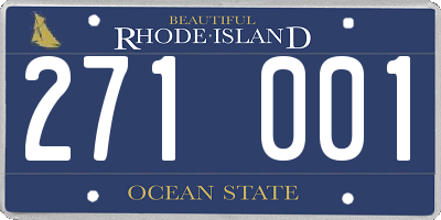 RI license plate 271001
