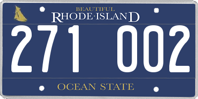 RI license plate 271002