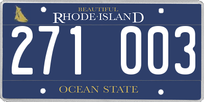 RI license plate 271003