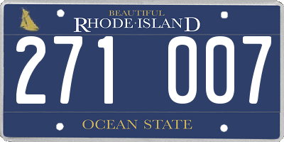 RI license plate 271007