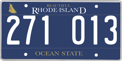 RI license plate 271013