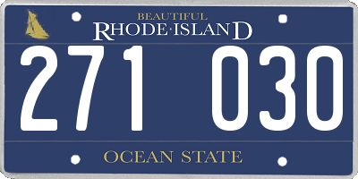 RI license plate 271030