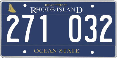RI license plate 271032