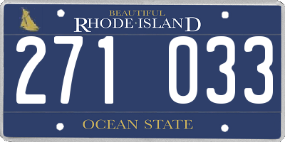RI license plate 271033