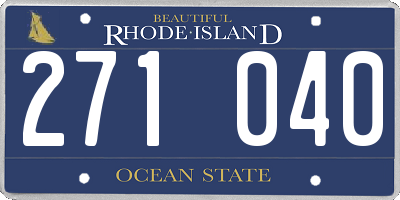 RI license plate 271040