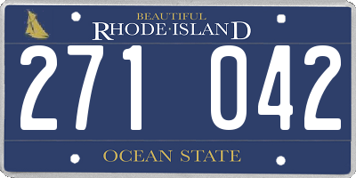 RI license plate 271042