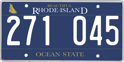 RI license plate 271045