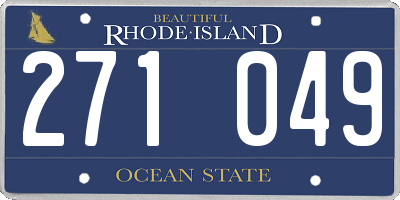 RI license plate 271049