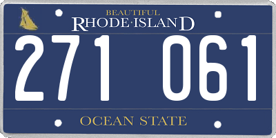 RI license plate 271061