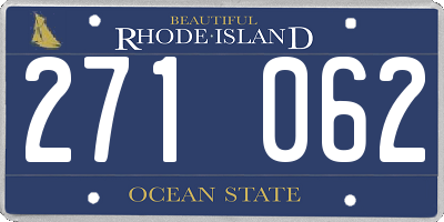 RI license plate 271062