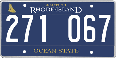 RI license plate 271067