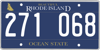 RI license plate 271068