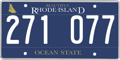 RI license plate 271077