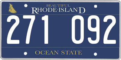 RI license plate 271092