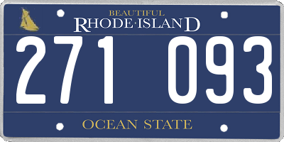 RI license plate 271093