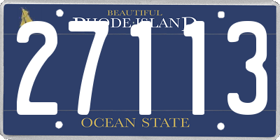 RI license plate 27113