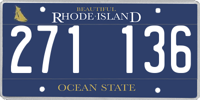 RI license plate 271136
