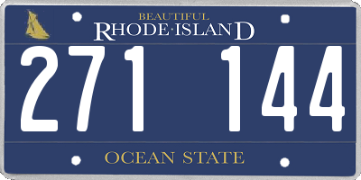 RI license plate 271144