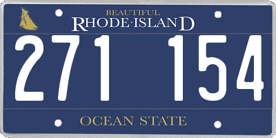 RI license plate 271154