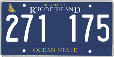 RI license plate 271175