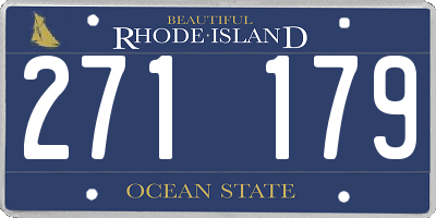RI license plate 271179