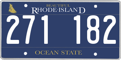 RI license plate 271182