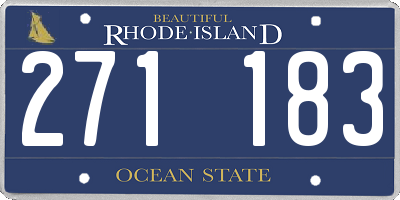 RI license plate 271183