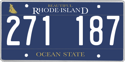 RI license plate 271187