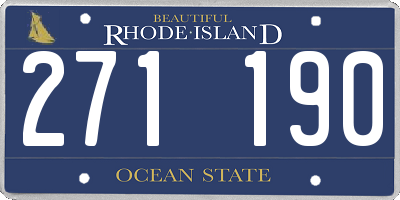 RI license plate 271190