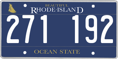RI license plate 271192