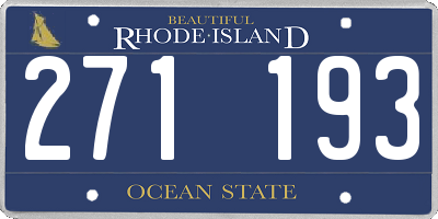 RI license plate 271193