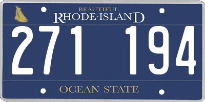 RI license plate 271194