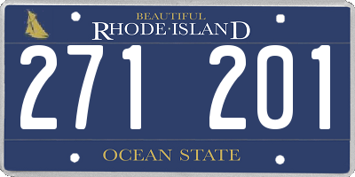 RI license plate 271201