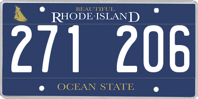 RI license plate 271206