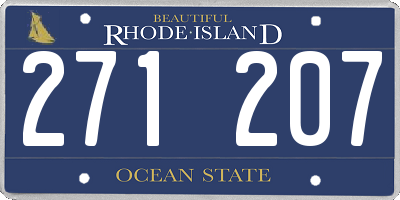 RI license plate 271207