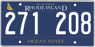 RI license plate 271208