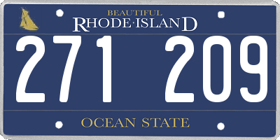 RI license plate 271209