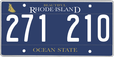 RI license plate 271210