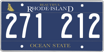 RI license plate 271212