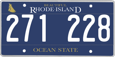 RI license plate 271228