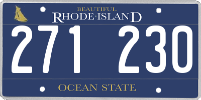 RI license plate 271230