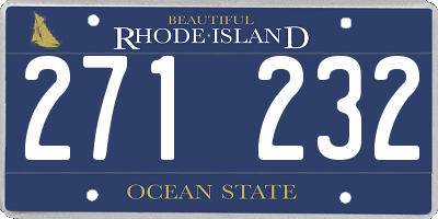 RI license plate 271232
