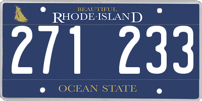 RI license plate 271233