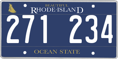 RI license plate 271234