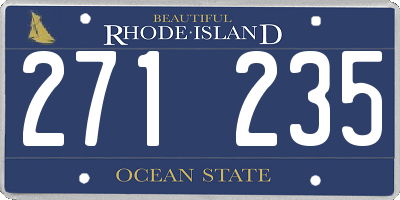 RI license plate 271235